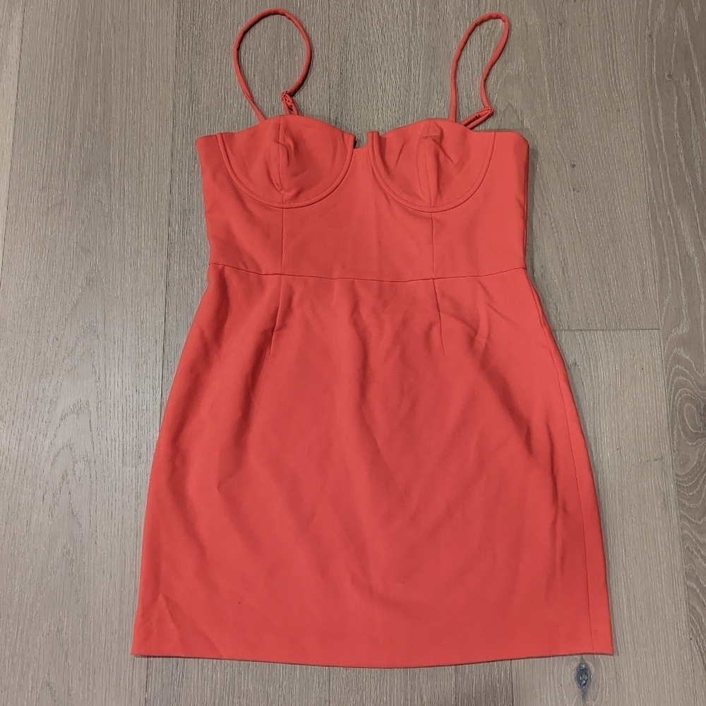 Coral Strappy Mini Dress